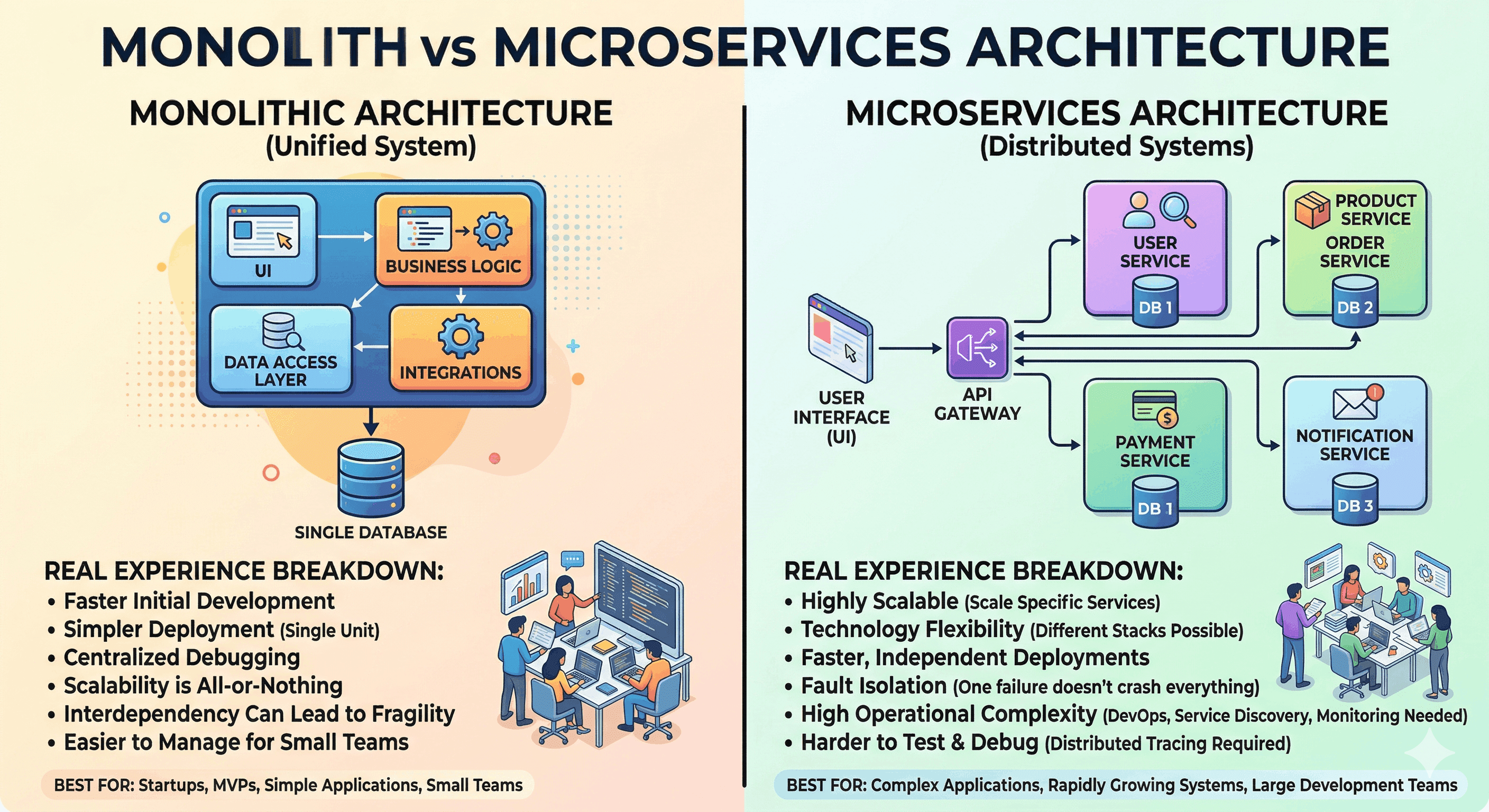 ⚔️ Monolith vs Microservices – Real Experience Breakdown
