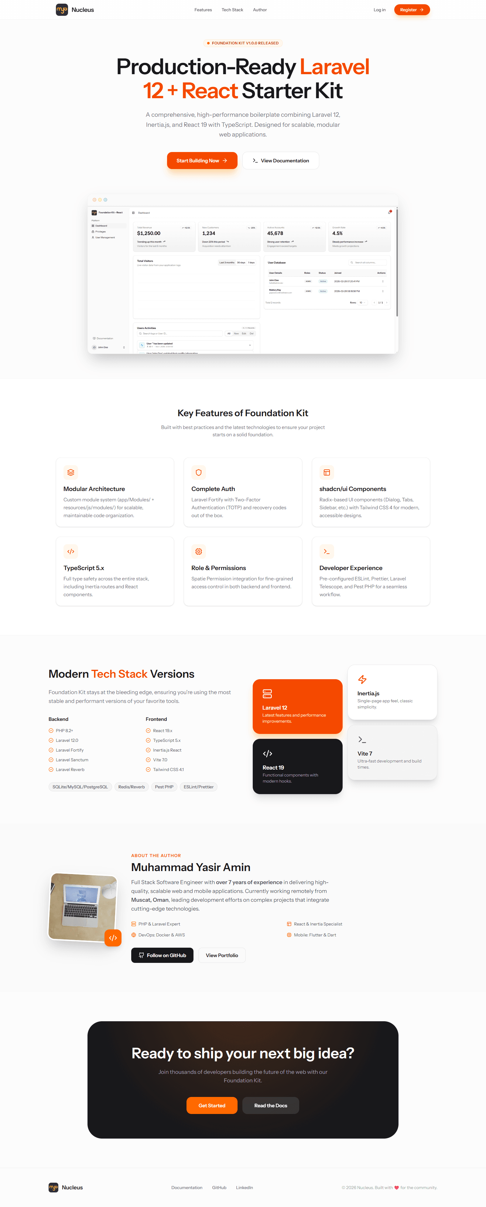 Screenshot 3 for Modular Laravel + React Starter Kit