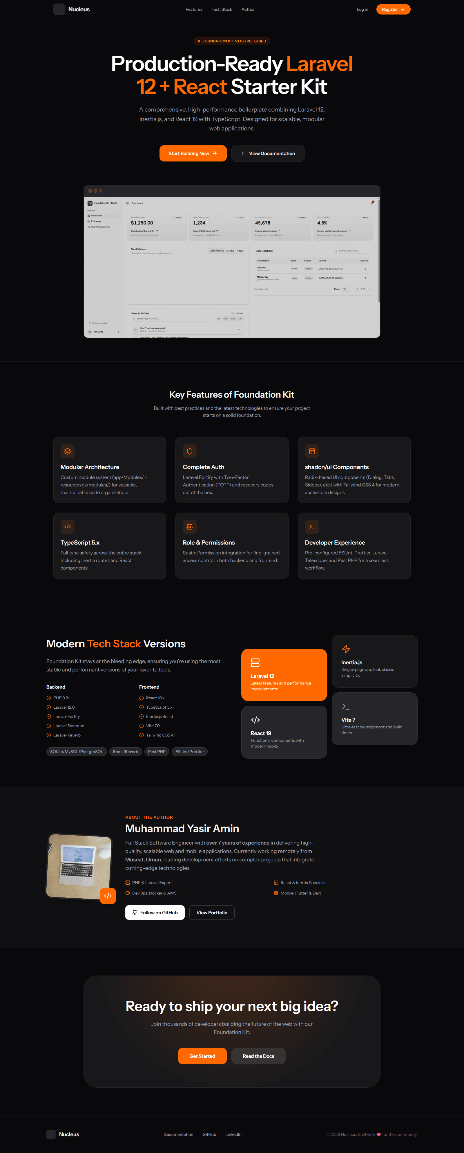 Screenshot 2 for Modular Laravel + React Starter Kit